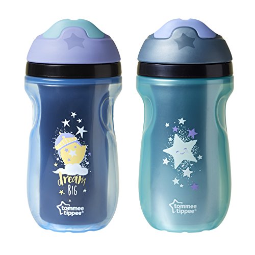 Tommee Tippee Insulated Non-Slip Spill Proof Sipper Tumbler, BPA Free, Boy, Blue & Green, 9 Ounce, 2 Count