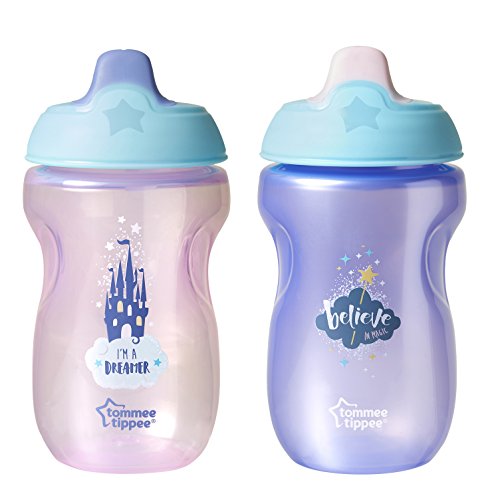 Tommee Tippee Deco Easy Grip Sippee Cup, BPA-Free, Believe, Pink & Purple, 10 Ounce, 2 Count