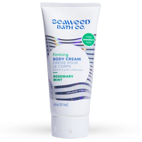 Seaweed Bath Co. Firming Body Cream, Rosemary Mint Scent, 6 Ounce, Sustainably Harvested Seaweed, Chlorella, Green Coffee Beans