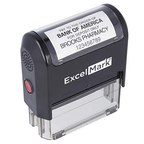 ExcelMark Bank Deposit Stamp - Five Line Self Inking Stamp for Check Endorsement - 7/8" x 2-5/16