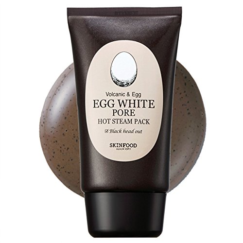 SKINFOOD Egg Pore Hot Steam Pack 3.38 oz. (100g) - Jeju Volcanic Ash & Egg Protein Skin Brightening Cleansing Mask, Sebum Control and Reduces Pores, Skin Exfoliating
