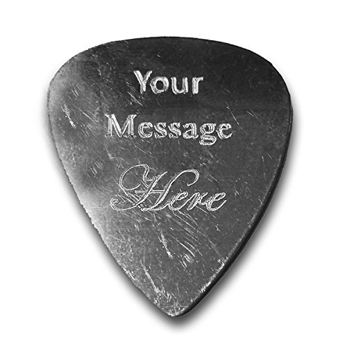 Book Cover Personalized Add Your Own Engraved Text Guitar and Bass Pick Custom Customizable Gift SILVER Aluminum (Single Side Engraving)