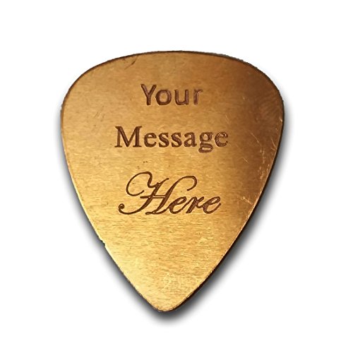 Book Cover Personalized Add Your Own Engraved Text Guitar and Bass Pick Custom Customizable Gift COPPER (Single Side Engraving)