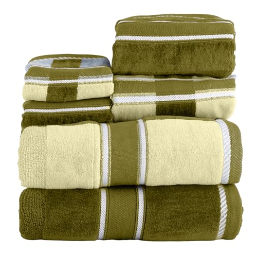 Lavish Home Green 100% Cotton Oakville Velour 6 Piece Towel Set