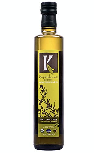 Book Cover Kasandrinos 500 ML Bottle Organic Extra Virgin Greek Olive Oil - 2018/19 Harvest - NonGMO Keto Paleo, 100% Organic First Cold Pressed, Single Sourced from Greece Robust moisturizing