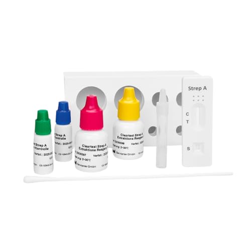 Cleartest Strep-A Kassettentest - 10 Teststreifen - B01GJBYXW4 | Packung (10 Tests)