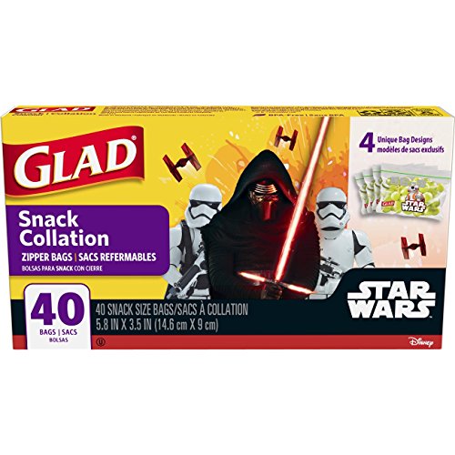 Book Cover Glad Zipper Food Storage Snack Bags - Star Wars - 40 Count