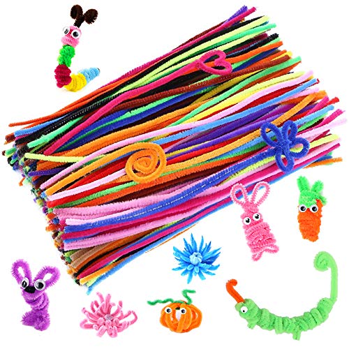 Book Cover Caydo 200 Pcs Random Colors Pipe Cleaners Chenille Stem 6 mm x 12 Inch for DIY Art Creative Crafts Decorations