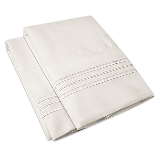 Book Cover 1500 Supreme Collection 2 Pack Bed Pillowcases - Luxury Embroidered Premium Softness and Wrinkle Resistant Breathable Additional Pillowcases for Bed Sheets - Standard, Silver