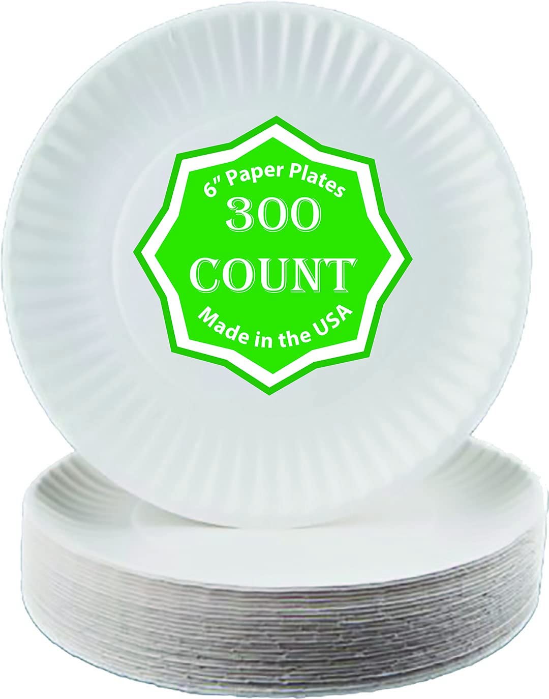 Perfect Stix Paper Plate 6" Paper Plates White, Pack of 300 (Packaging May Vary) 6" Plates White