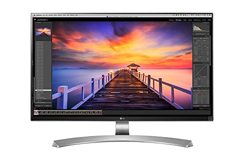 LG 27UD88-W 27-inch 4K Ultra HD IPS LED-lit Computer Monitor Bundle with 6-Outlet Surge Adapter with Night Light, 2X 6ft HDMI Cable (Black) and Screen Cleaner (Large Bottle) for LED TVs