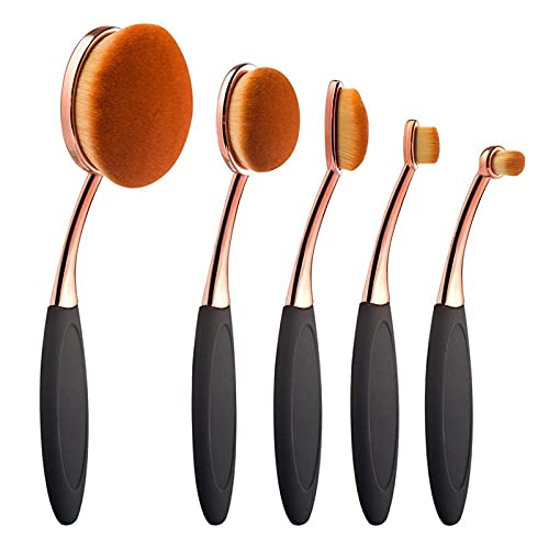 Yoseng Oval Foundation Brush 5 Pcs Toothbrush makeup brushes Fast Flawless Application Liquid Cream Powder Foundation by Yoseng