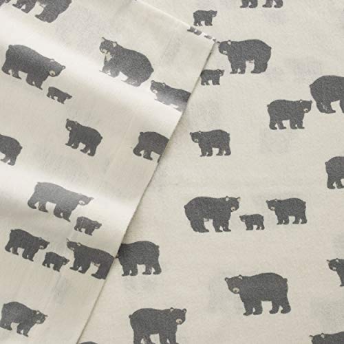 Book Cover Eddie Bauer Bear Family Twin Flannel Sheet Set