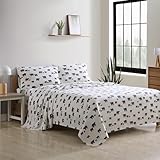 Eddie Bauer - Flannel Sheets Full Size, Anti-Pilling & Wrinkle Resistant Cotton, Touchably Soft for All-Season Comfort - Bed Sheets with Matching Pillowcases & Fitted Sheet (Bear Family Grey)