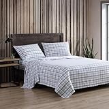 Eddie Bauer - Twin Sheet Set, Warm Breathable Cotton Flannel Bedding with Deep Pockets, Brushed for Extra Softness, Cozy Home Decor, Oeko-Tex Certified (Beacon Hill Ivory, Twin)