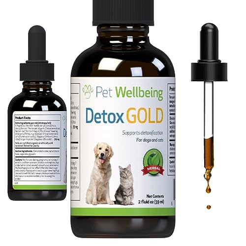 Pet Wellbeing Detox Gold for Dogs - Vet-Formulated - Gentle Detoxification & Elimination Support - Natural Herbal Supplement 2 oz (59 ml)