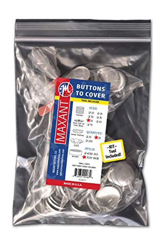 M MAXANT 50 Buttons to Cover - Made in USA - Self Cover Buttons with FLat Backs size 45 with Tool