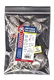 50 Buttons to Cover - Made in USA - Self Cover Buttons with Flat Backs Size 45 with Tool