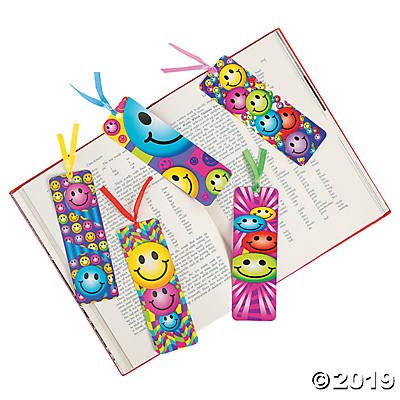 4 Dozen (48) Smiley Face Laminated BOOKMARKS - Smile EMOJI Emoticon PARTY Favors CLASSROOM Rewards Incentives TEACHER