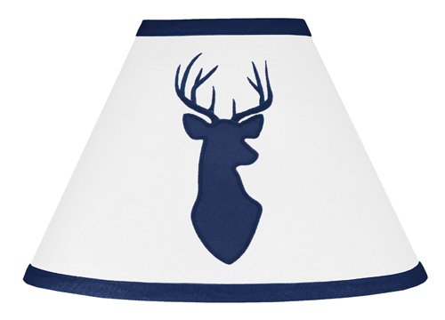Sweet Jojo Designs Navy and White Woodland Deer Boys Baby Childrens Lamp Shade