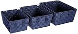 Whitmor Woven Strap Storage Baskets S/3-Navy