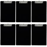 Trade Quest Plastic Clipboard Opaque Color Letter Size Low Profile Clip (Pack of 6) (Black)