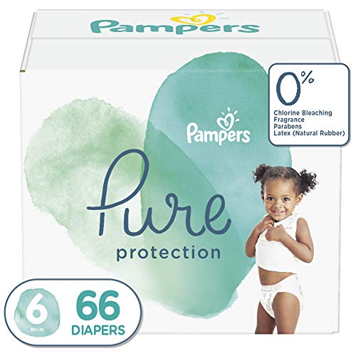 Diapers Size 6, 66 Count - Pampers Pure Protection Disposable Baby Diapers, Enormous Pack
