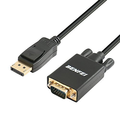 Book Cover DisplayPort to VGA Adapter, Benfei DP DisplayPort to VGA 6 Feet Cable Male to Male Gold-Plated Cord Compatible for Lenovo, Dell, HP, ASUS and Other Brand