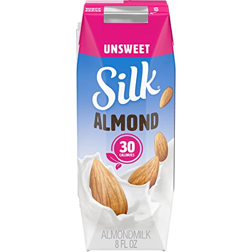 Silk Shelf-Stable Almond Milk Singles, Unsweetened, Dairy-Free, Vegan, Non-GMO Project Verified, 8 oz., 6 Pack (Pack of 3)