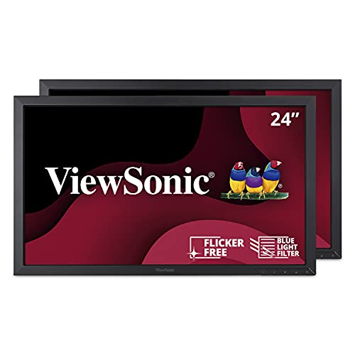 Book Cover ViewSonic VA2452SM_H2 24 Inch Dual Pack Head-Only 1080p LED Monitors with DisplayPort DVI and VGA, Black