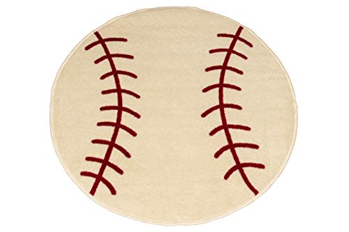 Book Cover Furnishmyplace Baseball Kids Rug, Round