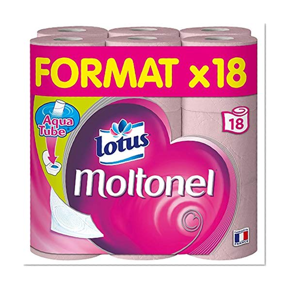 Lotus Moltonel - Papier toilette 3 épaisseurs Rose - 18 rouleaux