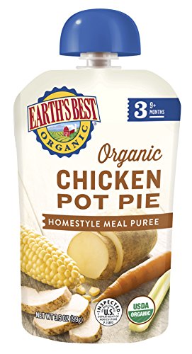Earth's Best Organic Stage 3 Baby Food, Chicken Pot Pie, 3.5 oz. Pouch- 6 pack