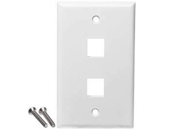 Kenuco Gang Keystone Wall Plate - Standard Size (25 Pack, 2 Port)