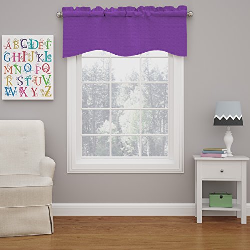 Book Cover ECLIPSE Kendall Solid Scalloped Window Valance Curtains, 42