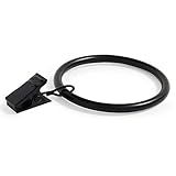 Ivilon Curtain Rings - Set of 14 Decorative Drapery Clip with Strong Clips 2" Diameter Color Black