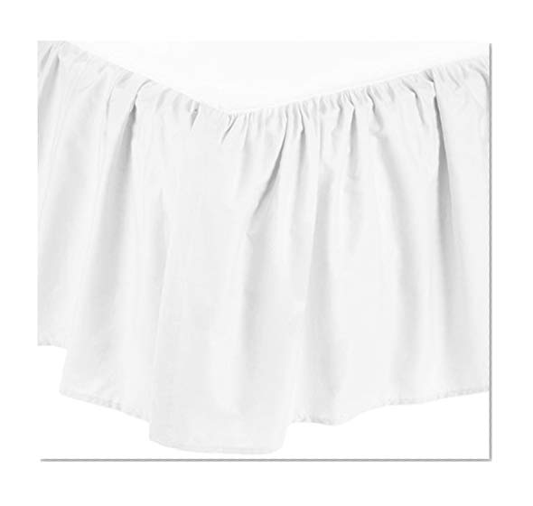 Book Cover American Baby Company 100% Natural Cotton Percale Portable Mini Crib Skirt, White, Soft Breathable, for Boys and Girls