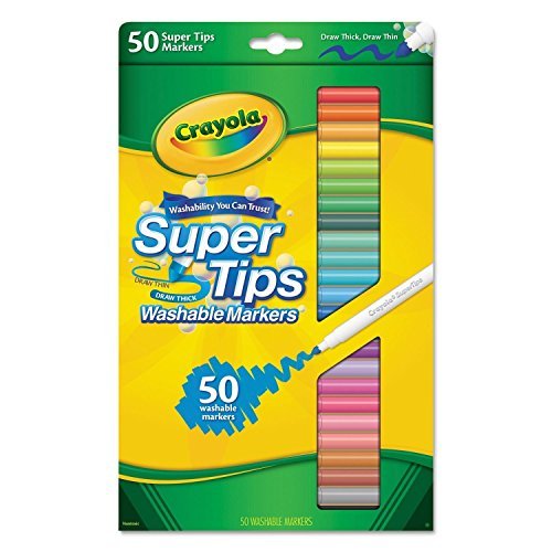 Book Cover Crayola 50ct Washable Super Tips Markers 50 Color Variety
