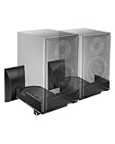 WALI Speaker Wall Mount, Surround Sound Speaker Stand with Adjustable Swivel Tilt Angle, Standard Bookshelf Speaker Mount for Living Room, Home Theater, Hold Up to 55 Lbs, (SWM201), 2 Pack, Black