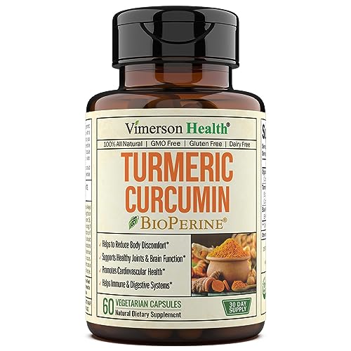 Turmeric Curcumin with Black Pepper Extract (Bioperine) & Organic Tumeric Vegan Joint Support Supplement. 95% Curcuminoids Turmeric Supplement for Healthy Joints & Immune Support. 60 Curcuma Capsules
