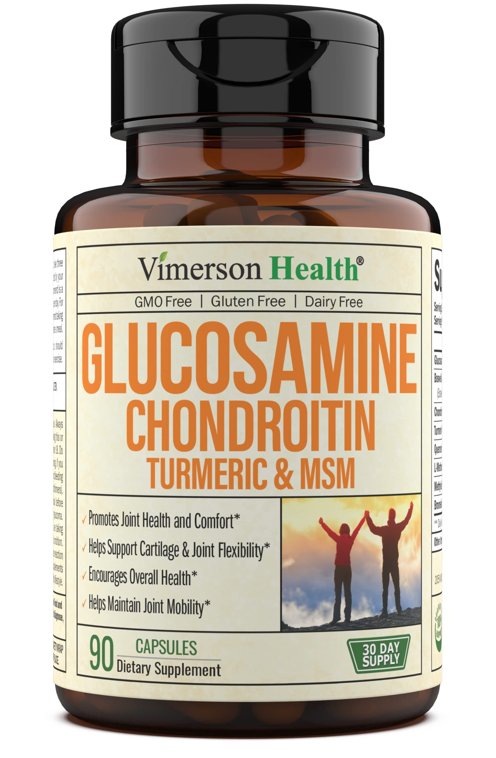 Book Cover Glucosamine Chondroitin MSM Turmeric Boswellia - Joint Support Supplement. Antioxidant Properties. Helps with Inflammatory Response. Occasional Discomfort Relief for Back, Knees & Hands. 90 Capsules