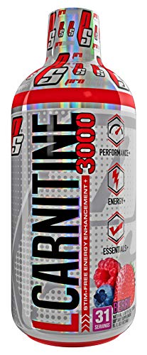 ProSupps L-Carnitine 3000 Liquid Fat Burner, Stimulant Free Metabolic Enhancer, 31 Servings (Berry Flavor)