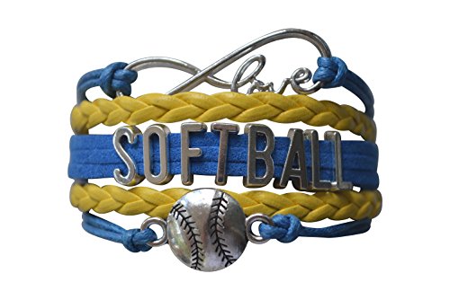 Book Cover Infinity Collection Softball Bracelet- Softball Jewelry - (12 Styles) Perfect Softball Player, Team and Coaches Gifts