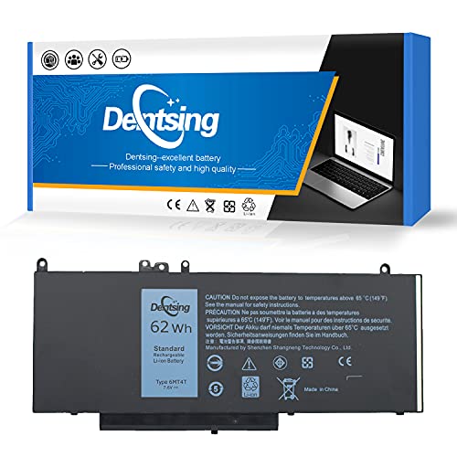 Book Cover Dentsing 6MT4T 7.6V 62Wh/8180mAh Laptop Battery for Dell Latitude E5470 E5570 Precision 3510 P62G001 Series Notebook 0HK6DV 079VRK TXF9M 0TXF9M