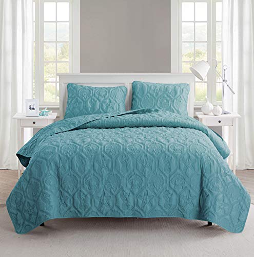 Book Cover VCNY Home Quilt Set King blue, Polyester