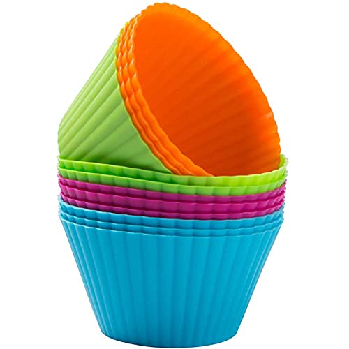Webake Jumbo Silicone Muffin Cups, 3.5 Inch Jumbo Silicone Baking Cups Reusable Cupcake Liners Nonstick Large Cake Cups Set Stand Alone Cupcake Holder, 12 Pack Auto Cup Holder Liner
