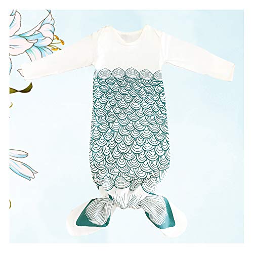 NinkyNonk Newborn Cotton Gowns Long Sleeves Baby Sleep Bag Mermaid Newborn Clothes Baby Wearable Blanket Newborn Gift for Girls Boys