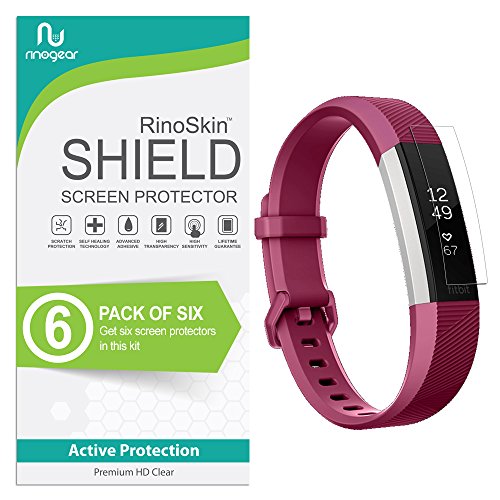 Book Cover (6-Pack) RinoGear for Fitbit Alta HR Screen Protector (Also Works for Fitbit Ace/Alta 2016) Case Friendly Screen Protector for Fitbit Alta HR Accessory Full Coverage Clear Film