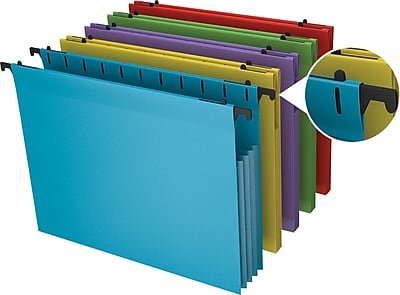 Book Cover Staples Poly Expanding Hanging File Pockets, Letter, Assorted, 5/Pack (3 Packs of 5)