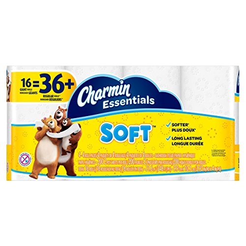Book Cover Charmin Essentials Soft Toilet Paper - 16 Giant Rolls - 1 Pack